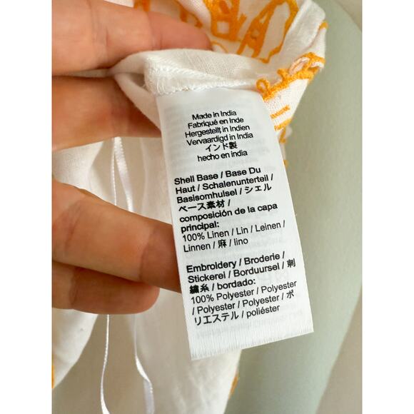 J.Crew | NWOT Cutwork tunic top in linen in White | Sz M - Picture 8 of 12